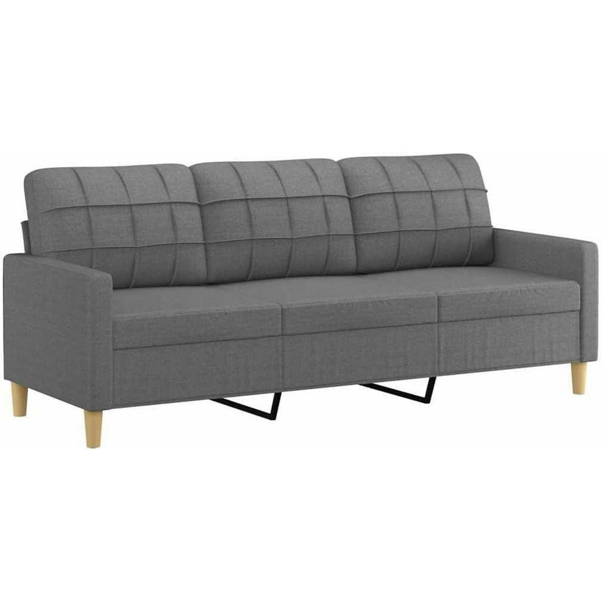 3-Sitzer Sofa Dunkelgrau – Modernes Polstersofa mit Kissen