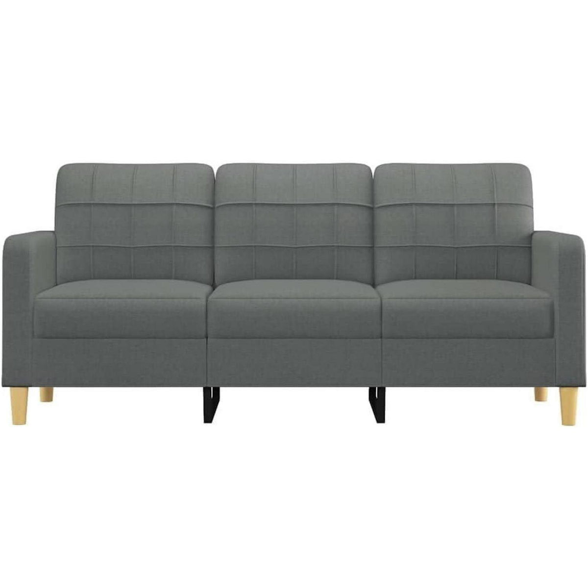 3-Sitzer Sofa Dunkelgrau – Modernes Polstersofa mit Kissen