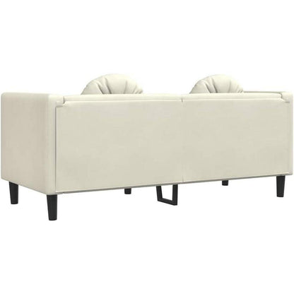 Modernes 2-Sitzer Sofa mit Samtbezug in Creme