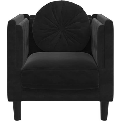 Samt Sofa Schwarz – Modernes Wohnzimmer Sofa mit Kissen