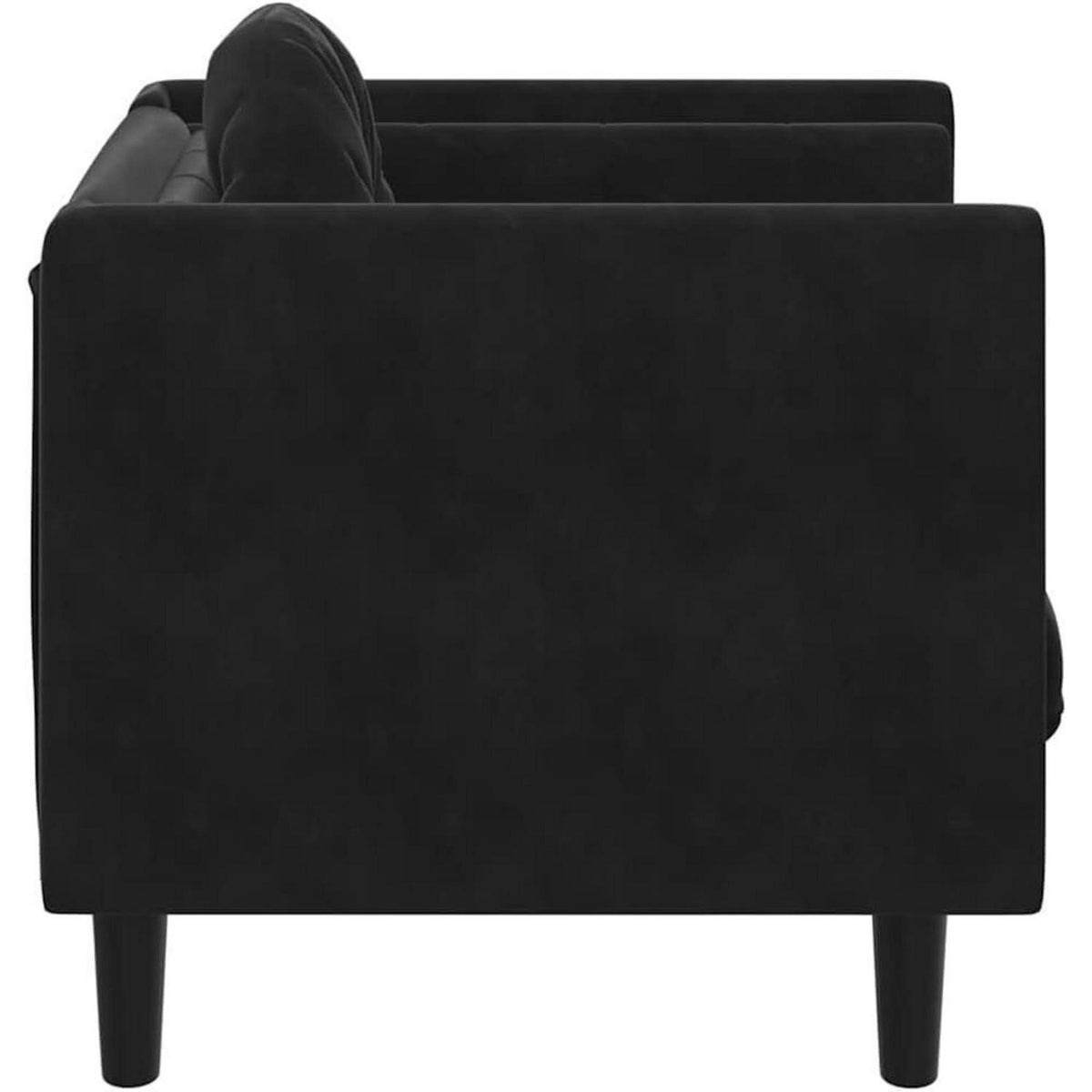 Samt Sofa Schwarz – Modernes Wohnzimmer Sofa mit Kissen
