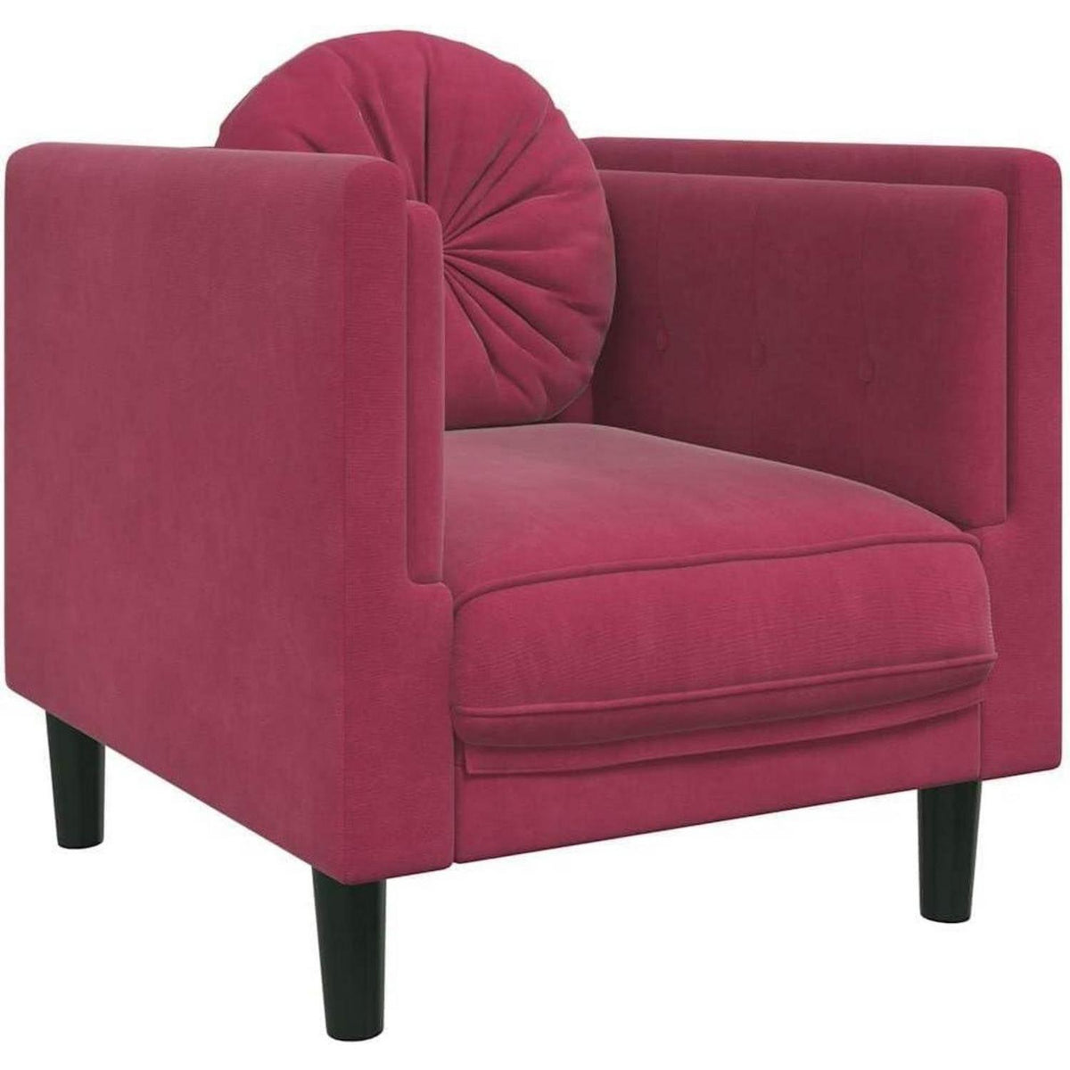 Modernes Samt Sofa 2-Sitzer Weinrot – Bequemes Wohnzimmer Sofa