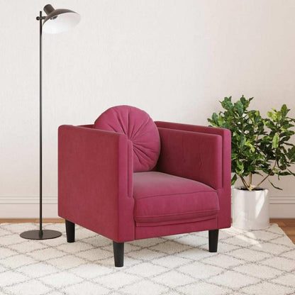 Modernes Samt Sofa 2-Sitzer Weinrot – Bequemes Wohnzimmer Sofa