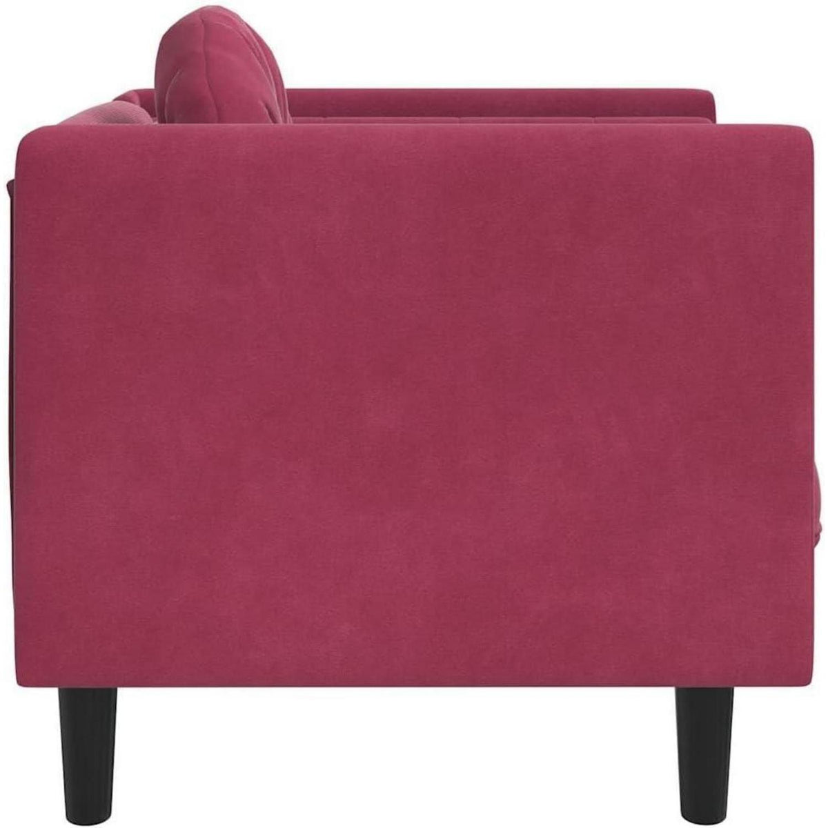 Modernes Samt Sofa 2-Sitzer Weinrot – Bequemes Wohnzimmer Sofa