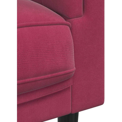 Modernes Samt Sofa 2-Sitzer Weinrot – Bequemes Wohnzimmer Sofa