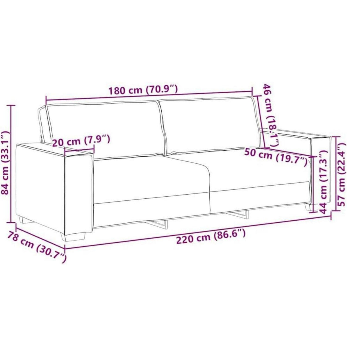 Graues Stoffsofa 2-Sitzer & 3-Sitzer Set – Komfortabel & Robust