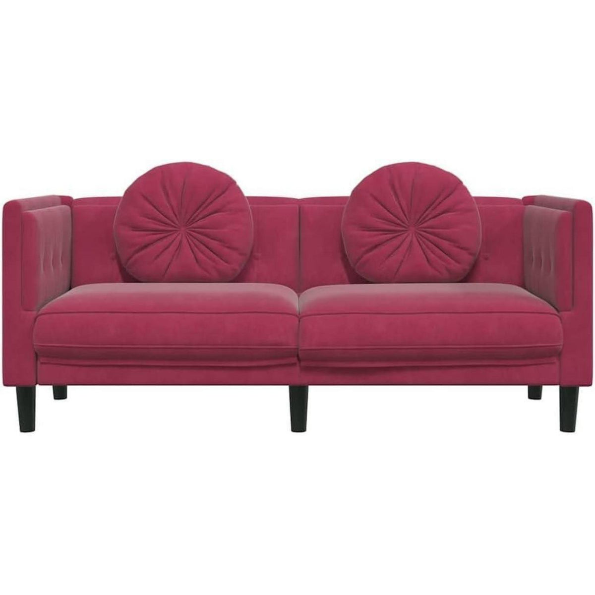 2-Sitzer Samtsofa Weinrot – Modernes Polstersofa für Wohnzimmer