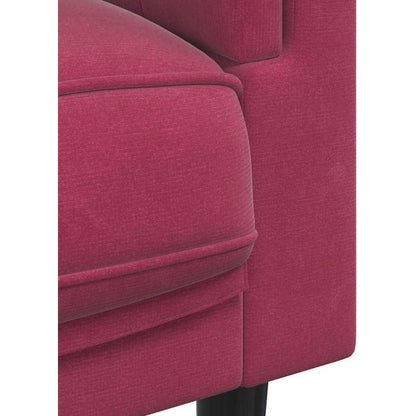 Modernes 3-Sitzer Sofa mit Samtbezug in Weinrot