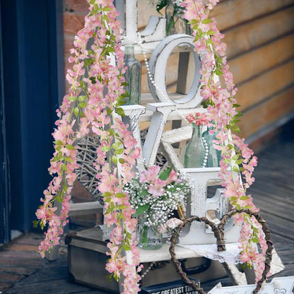 2x Kunstblumen Glyzinien Girlande Rosa 220cm Hochzeit Deko
