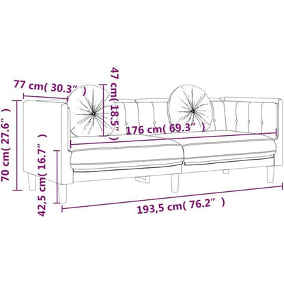 Modernes 3-Sitzer Sofa Dunkelgrün Samt mit Kissen