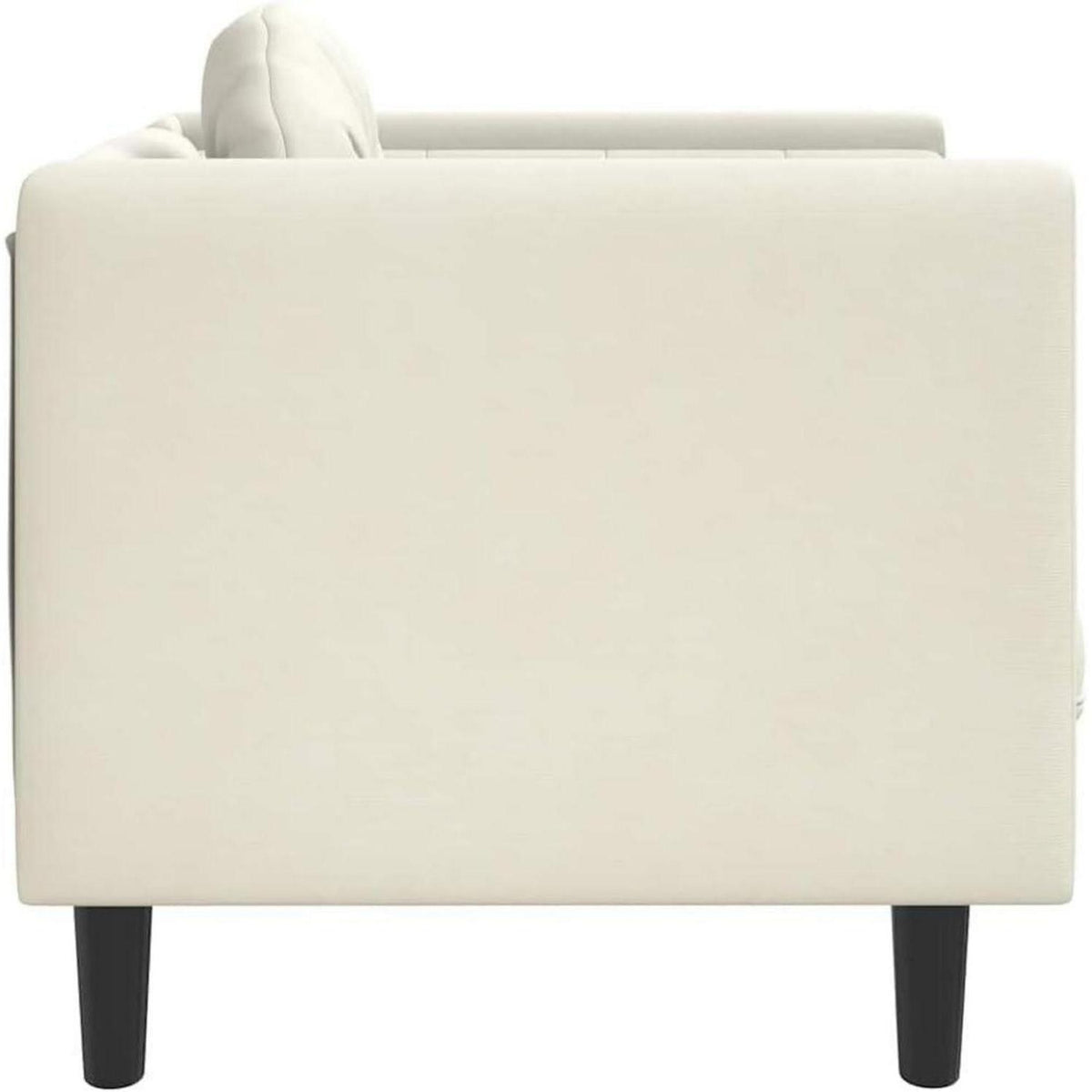 Samt Sofa mit Kissen – Modernes Wohnzimmer Sofa Creme