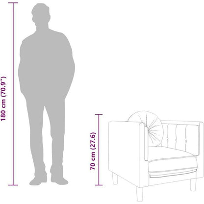Bequemes Wohnzimmer Sofa mit Kunstleder & Kissen, Braun