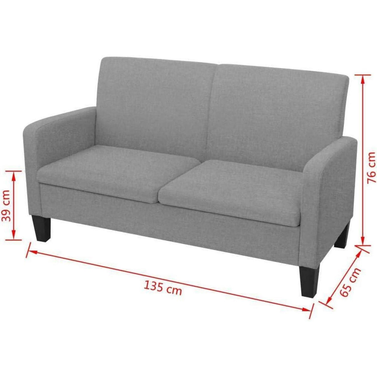 Modernes 2-Sitzer Schlafsofa Hellgrau