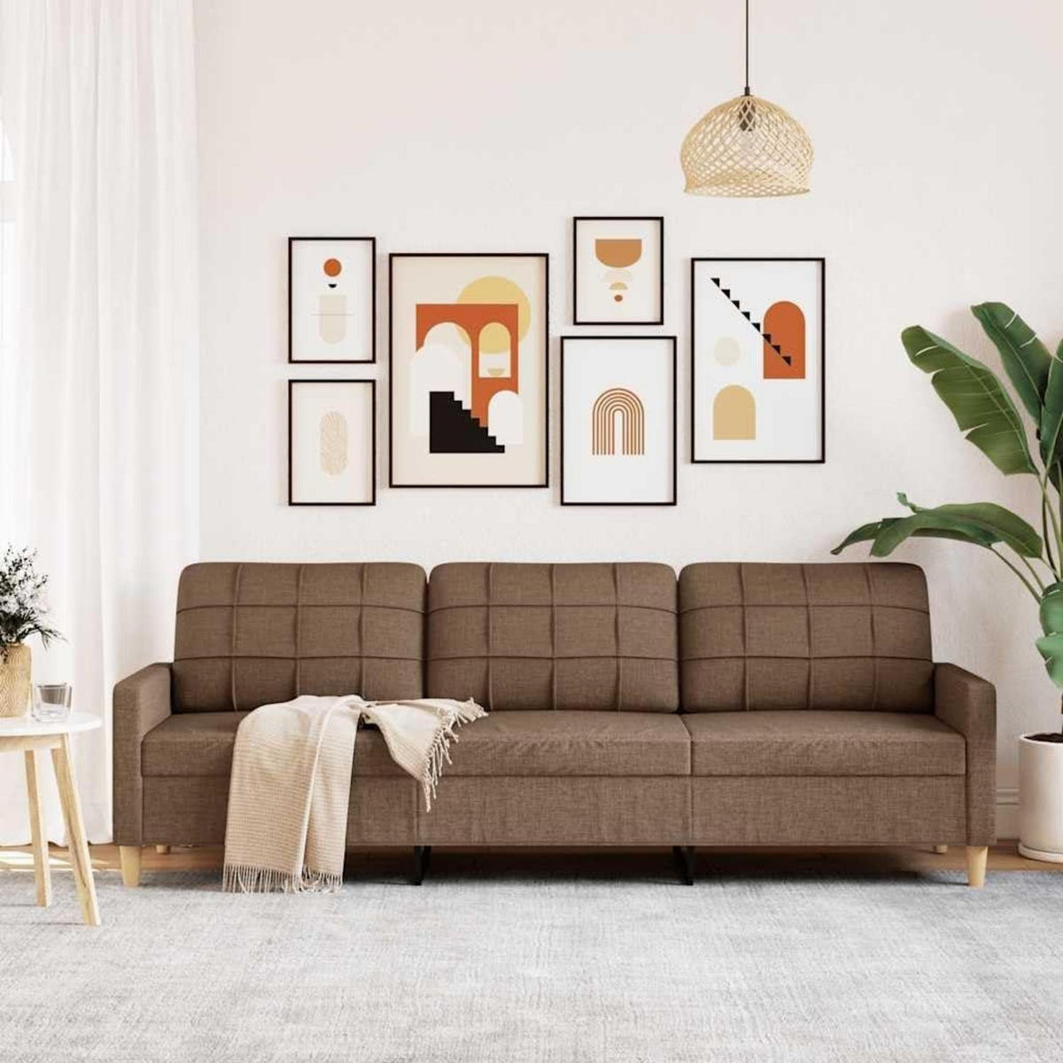 3-Sitzer Sofa mit Schlaffunktion, Braun, 210 cm