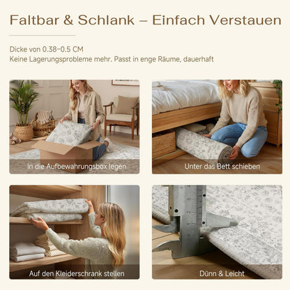 Grauer Vintage Teppich Wohnzimmer 160x230cm – Weich & Rutschfest