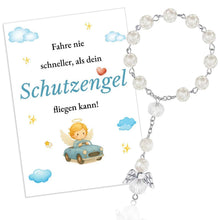 Schutzengel Auto Anhänger mit Rosenkranz – Glücksbringer Auto Deko
