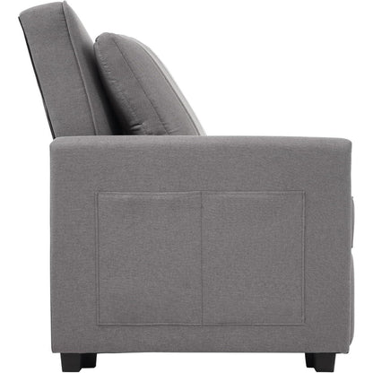 Klappsofa mit Schlaffunktion – Grau, 127x75x94cm