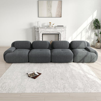 4-Sitzer Cord Sofa Grau – Modernes Wohnzimmer Sofa