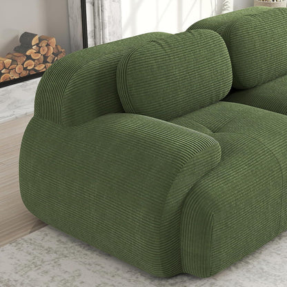 4-Sitzer Cord Sofa Grün – Modernes Wohnzimmer Sofa