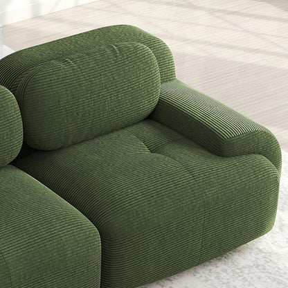4-Sitzer Cord Sofa Grün – Modernes Wohnzimmer Sofa