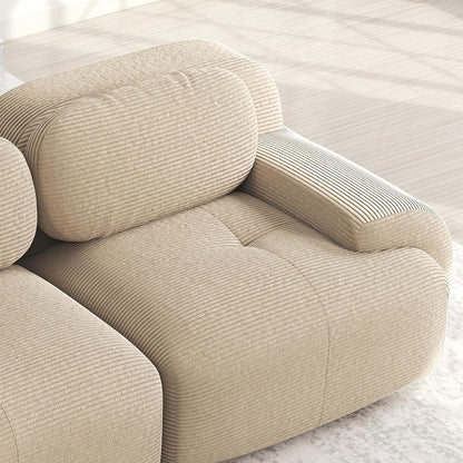 2-Sitzer Sofa Cord Stoff Beige – Wohnzimmer Couch