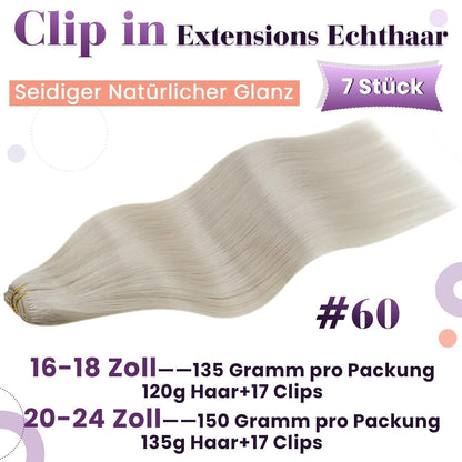 Echthaar Haarverlängerung Blond Clip-in 45cm