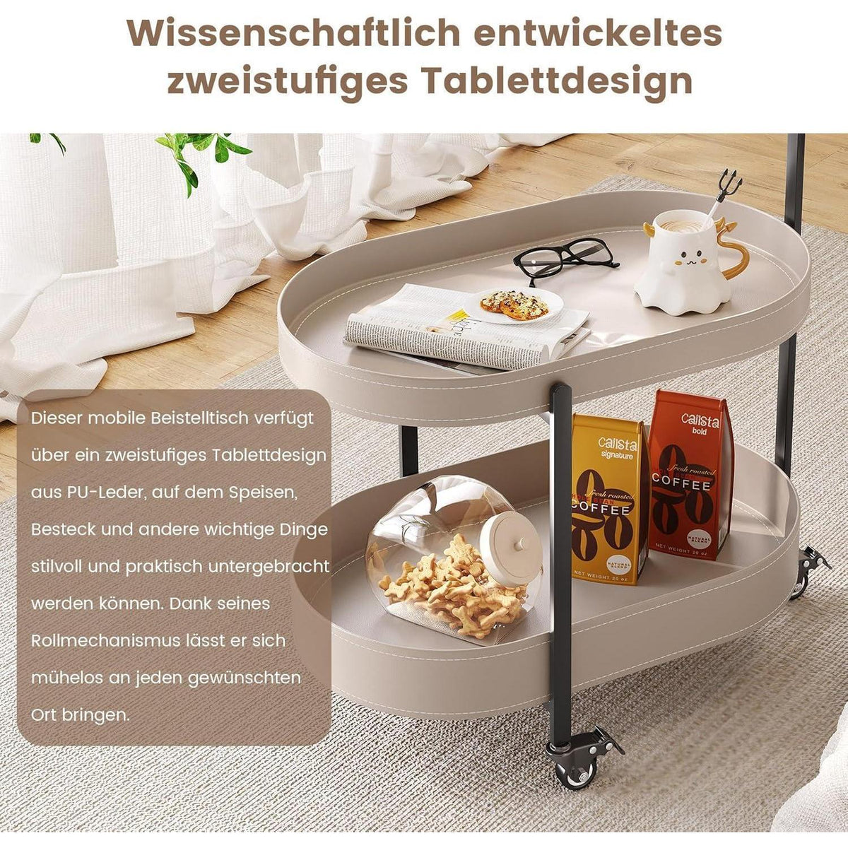 Beistelltisch Couch mit Stauraum – Modern & Mobil für Wohnzimmer