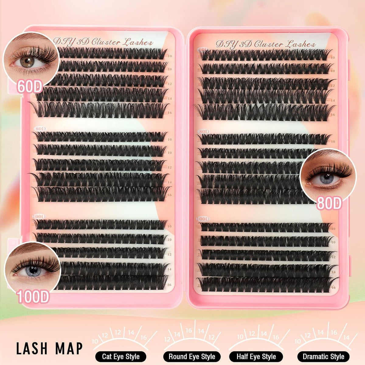 Wimpern Extensions Kit 580 St. | 10-16mm | Kleber & Entferner