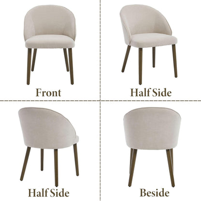 Moderne Esszimmerstühle 2er Set – Beige Polsterstühle mit Holzbeinen