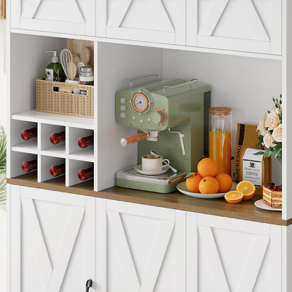 Küchenschrank Weiß 106x180 cm | Buffetschrank mit 6 Türen