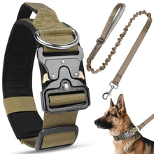 Taktisches Hundehalsband mit Leine – Robust & Verstellbar (Khaki, L)
