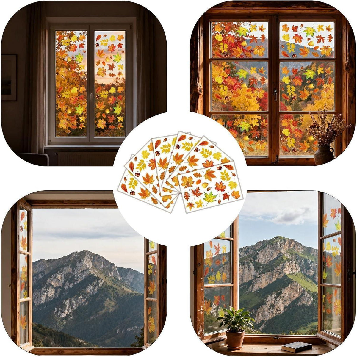 Fensterbilder Herbst Kinder – 9er Set | Deko für Zuhause & Kita