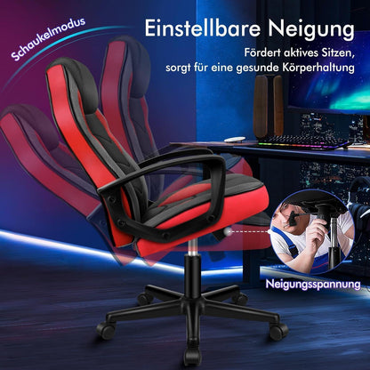 Ergonomischer Gaming-Schreibtischstuhl Rot Mega, 150 kg belastbar