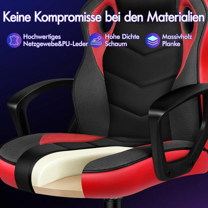 Ergonomischer Gaming-Schreibtischstuhl Rot Mega, 150 kg belastbar