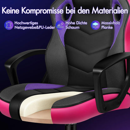 Ergonomischer Gaming-Schreibtischstuhl Lila Mega, 150 kg belastbar