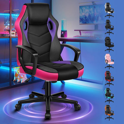 Ergonomischer Gaming-Stuhl Lila Mega in Lederoptik und Stoff