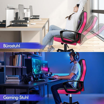 Ergonomischer Gaming-Stuhl Lila Mega in Lederoptik und Stoff