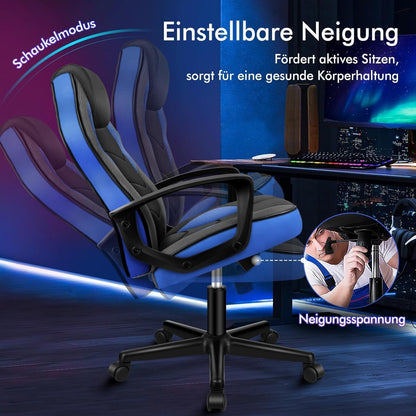 Ergonomischer Gaming-Schreibtischstuhl Blau Mega
