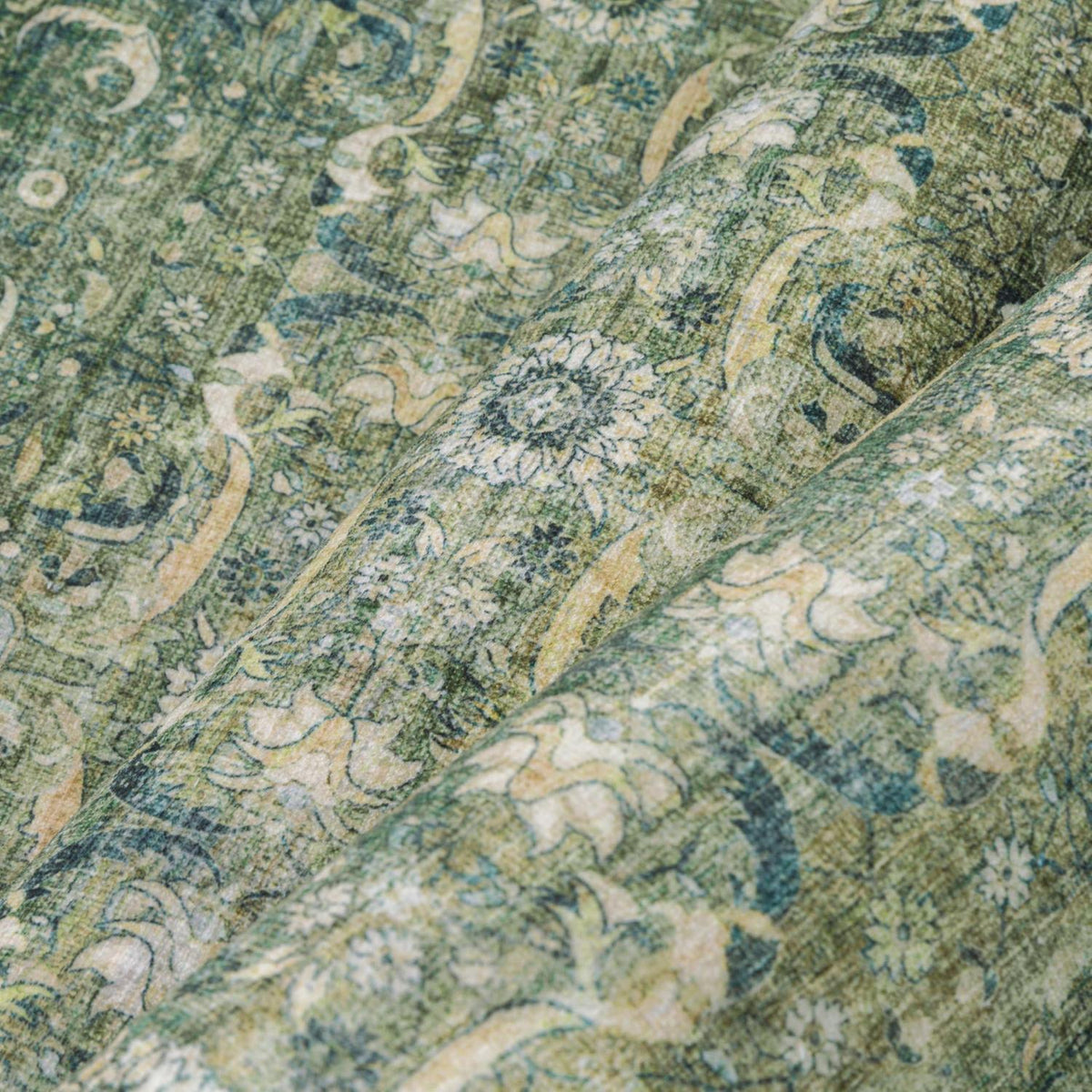 Vintage Grün Teppich 200x300cm Waschbar – Wohnzimmer & Schlafzimmer