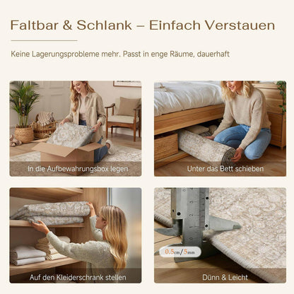 Vintage Teppich Wohnzimmer 300x400cm Beige Rechteckig