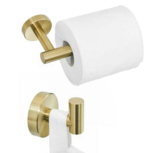 Gebürsteter Goldener Klopapierhalter & Handtuchhaken Set Edelstahl