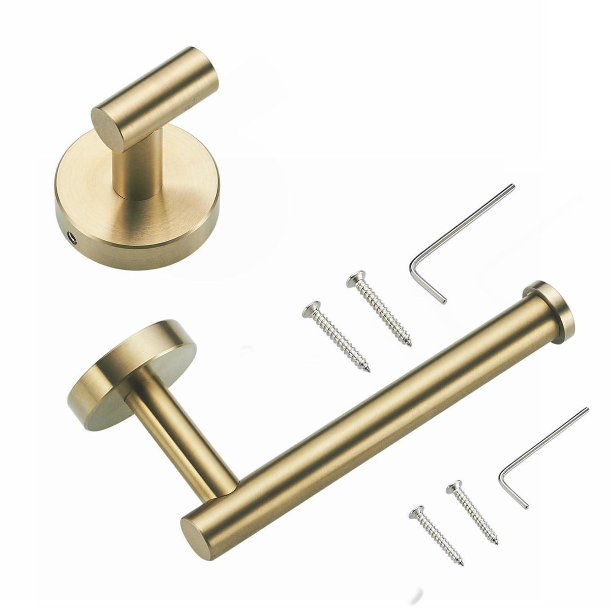 Gebürsteter Goldener Klopapierhalter & Handtuchhaken Set Edelstahl