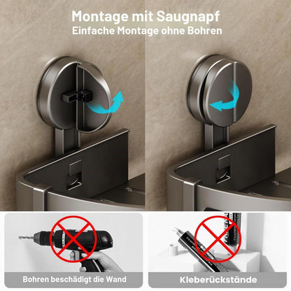 Duschablage Ecke ohne Bohren – Duschkorb mit Haken & Handtuchhalter