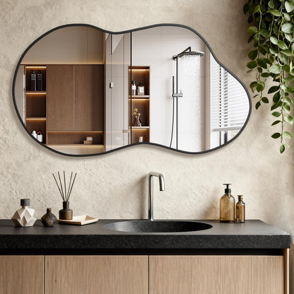 Asymmetrischer Wandspiegel Wolkenform 67x115cm Modernes Badezimmerdeko