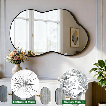 Asymmetrischer Wandspiegel Wolkenform 67x115cm Modernes Badezimmerdeko