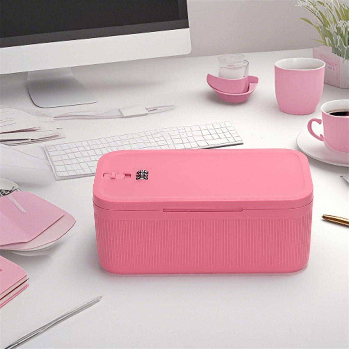 Verschließbare Medizinbox mit Zahlenschloss – Rose