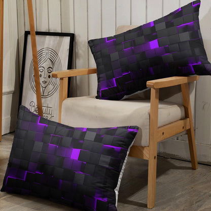 Würfel 3D Bettwäsche Set Schwarz Lila 200x200 cm