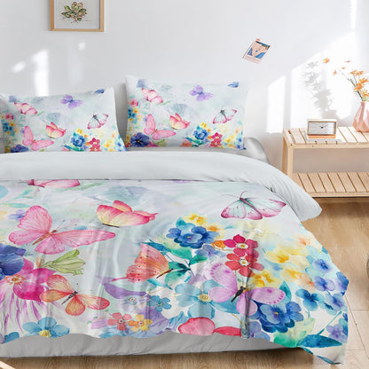 Bettwäsche-Set Schmetterlinge 200x200 cm, bunt & weich