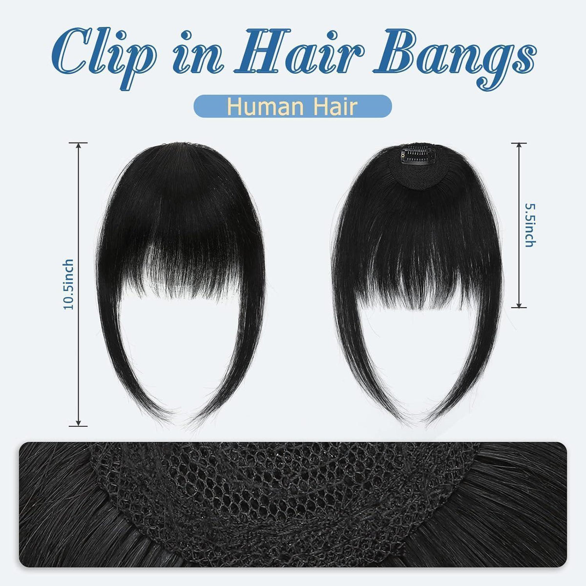 Clip in Pony Echthaar Schwarz – Ordentlicher Gerader Pony