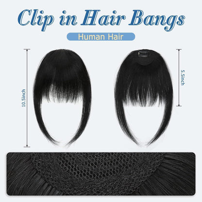 Clip in Pony Echthaar Schwarz – Ordentlicher Gerader Pony